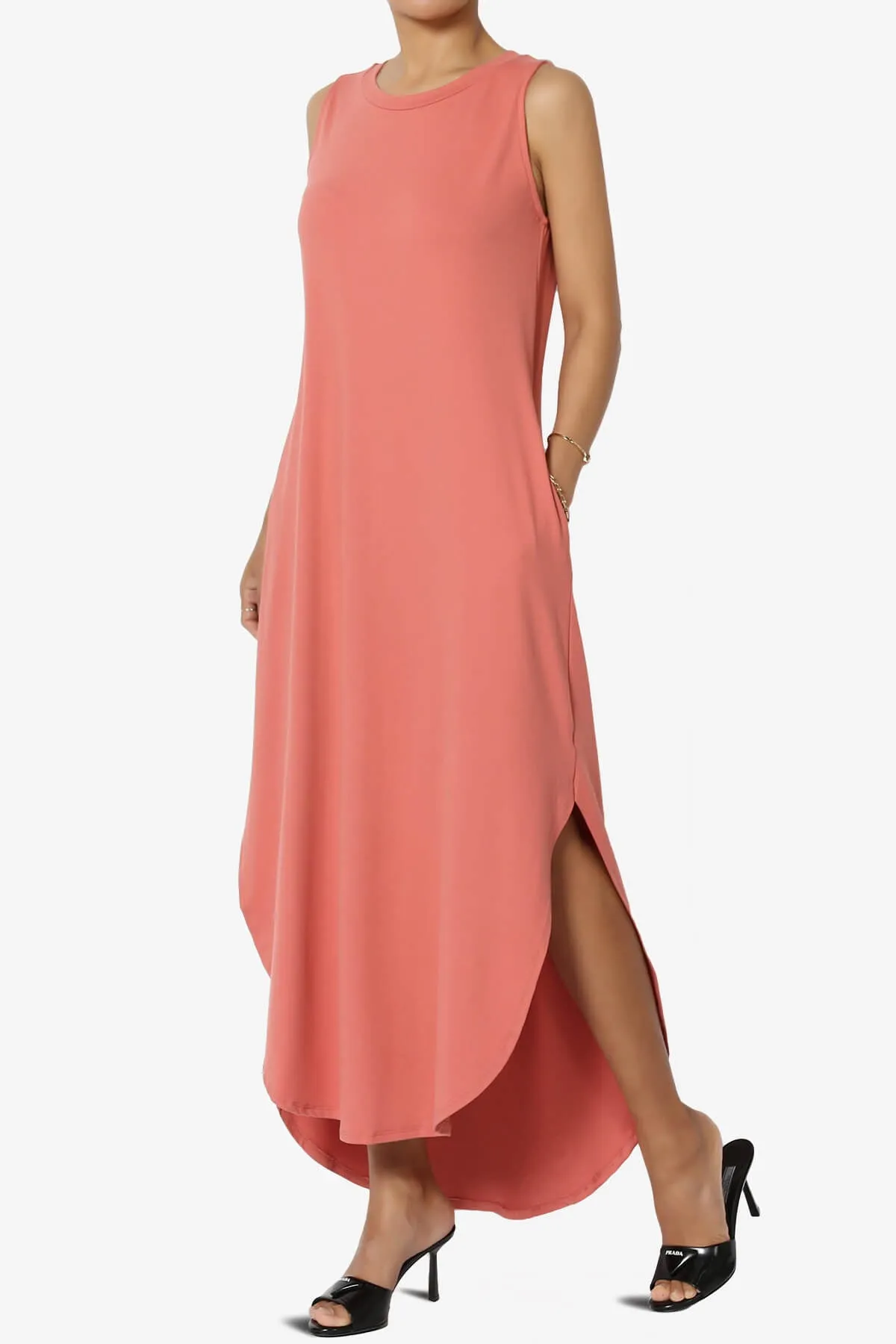 Rozlyn Sleeveless Slit Maxi Dress PLUS