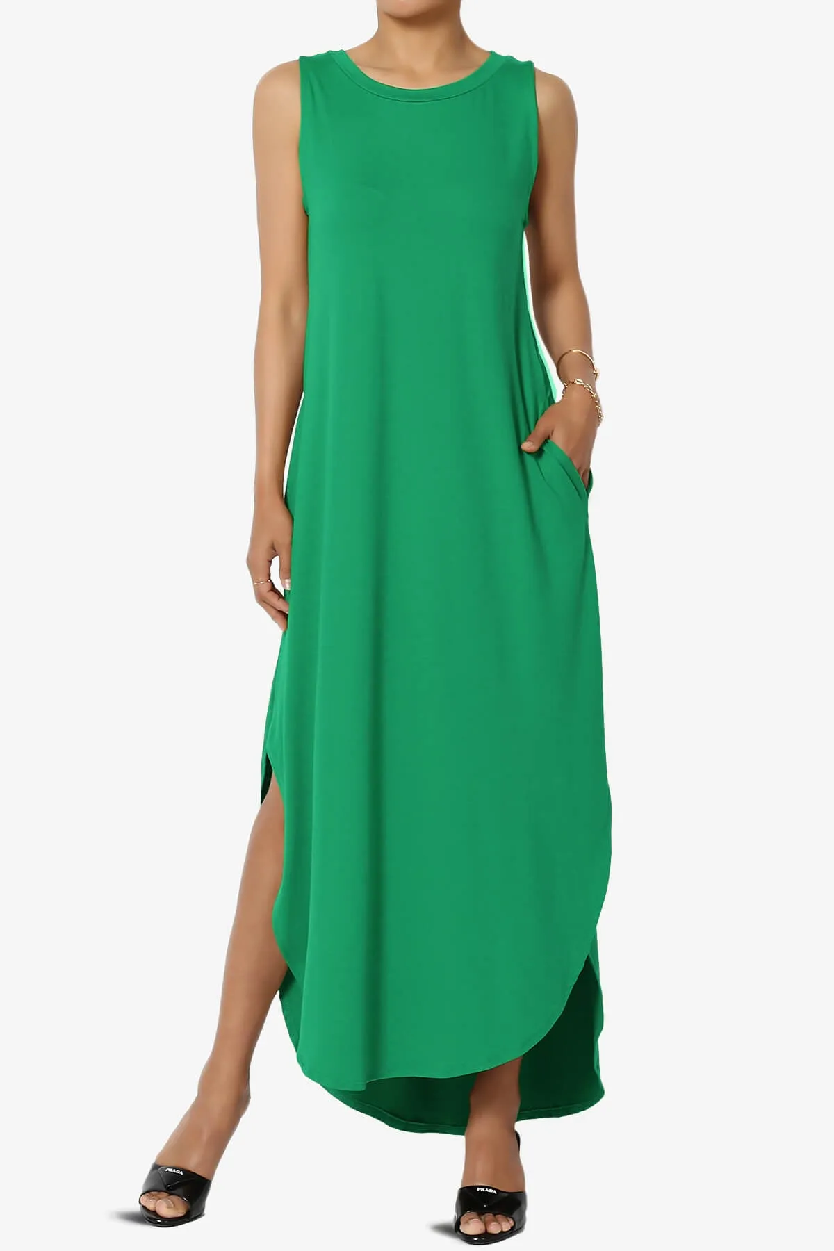 Rozlyn Sleeveless Slit Maxi Dress PLUS