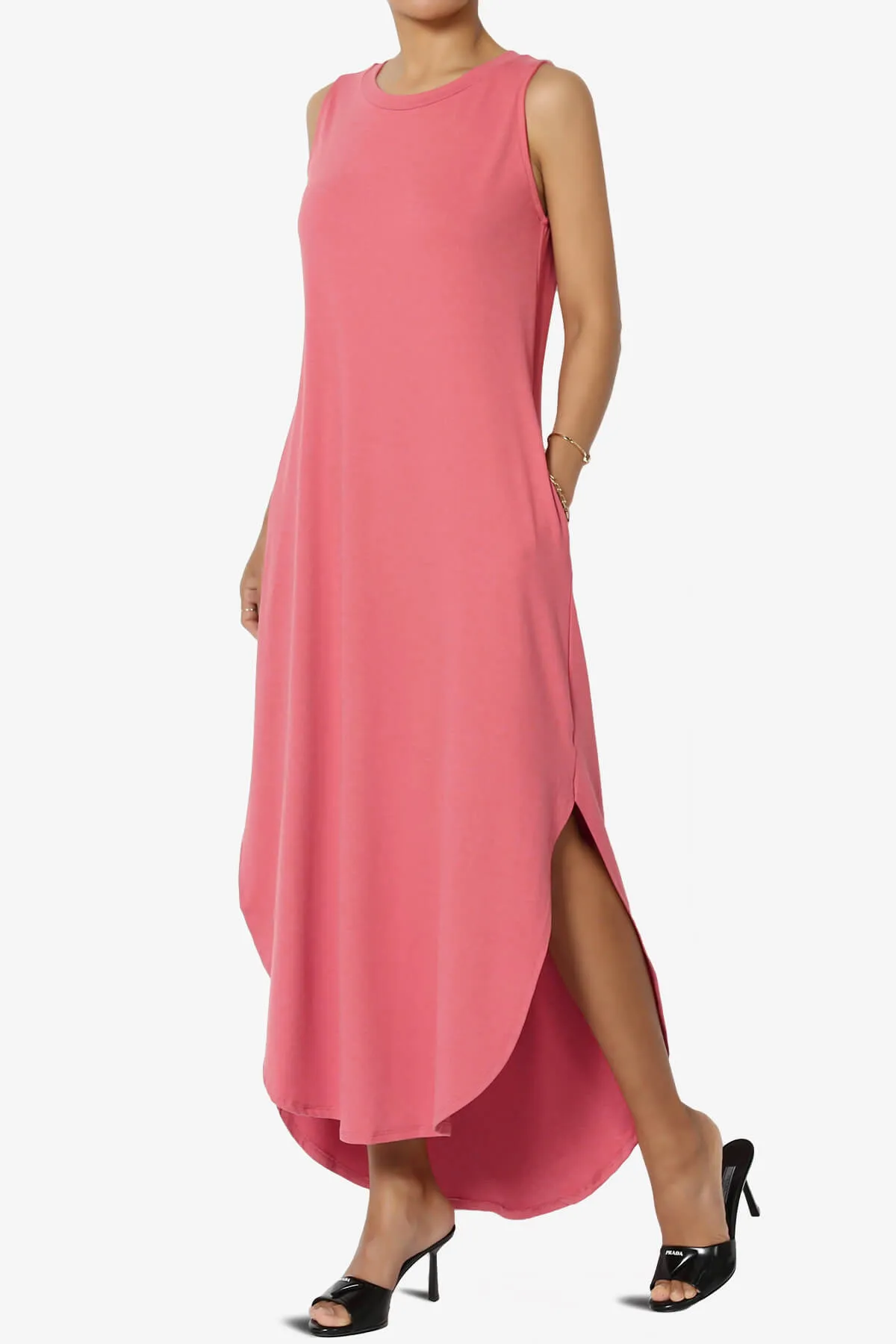 Rozlyn Sleeveless Slit Maxi Dress PLUS