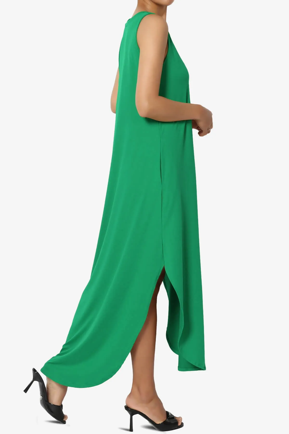 Rozlyn Sleeveless Slit Maxi Dress PLUS