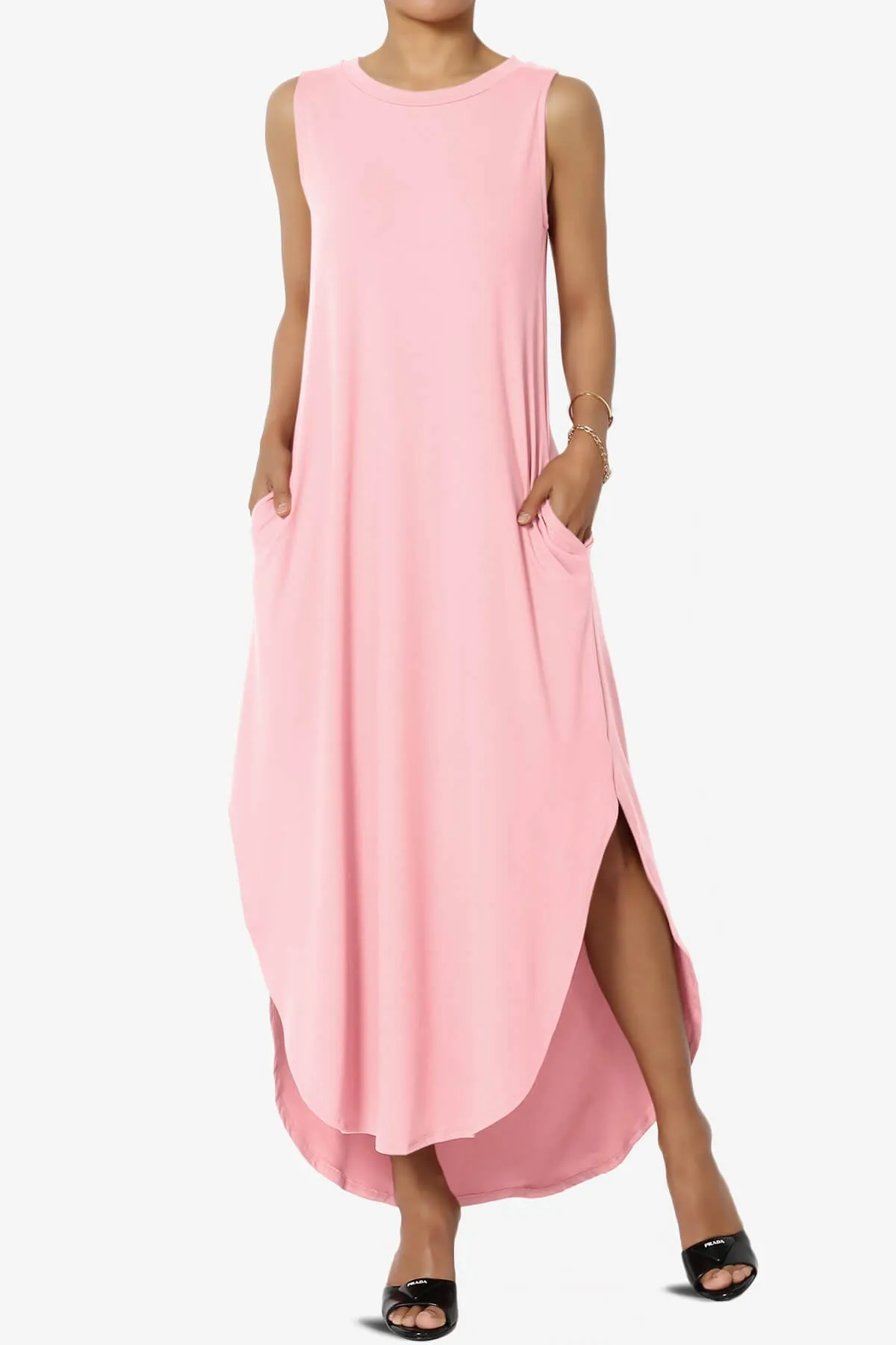 Rozlyn Sleeveless Slit Maxi Dress PLUS