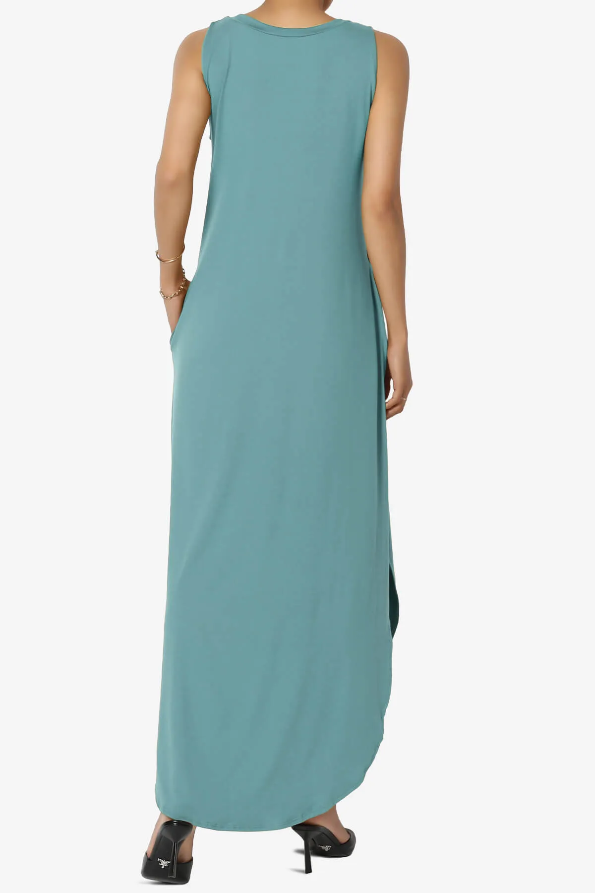 Rozlyn Sleeveless Slit Maxi Dress PLUS