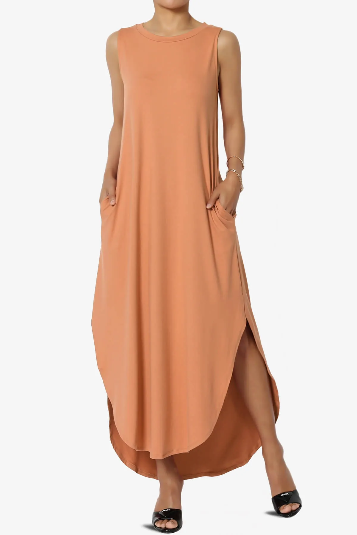 Rozlyn Sleeveless Slit Maxi Dress PLUS