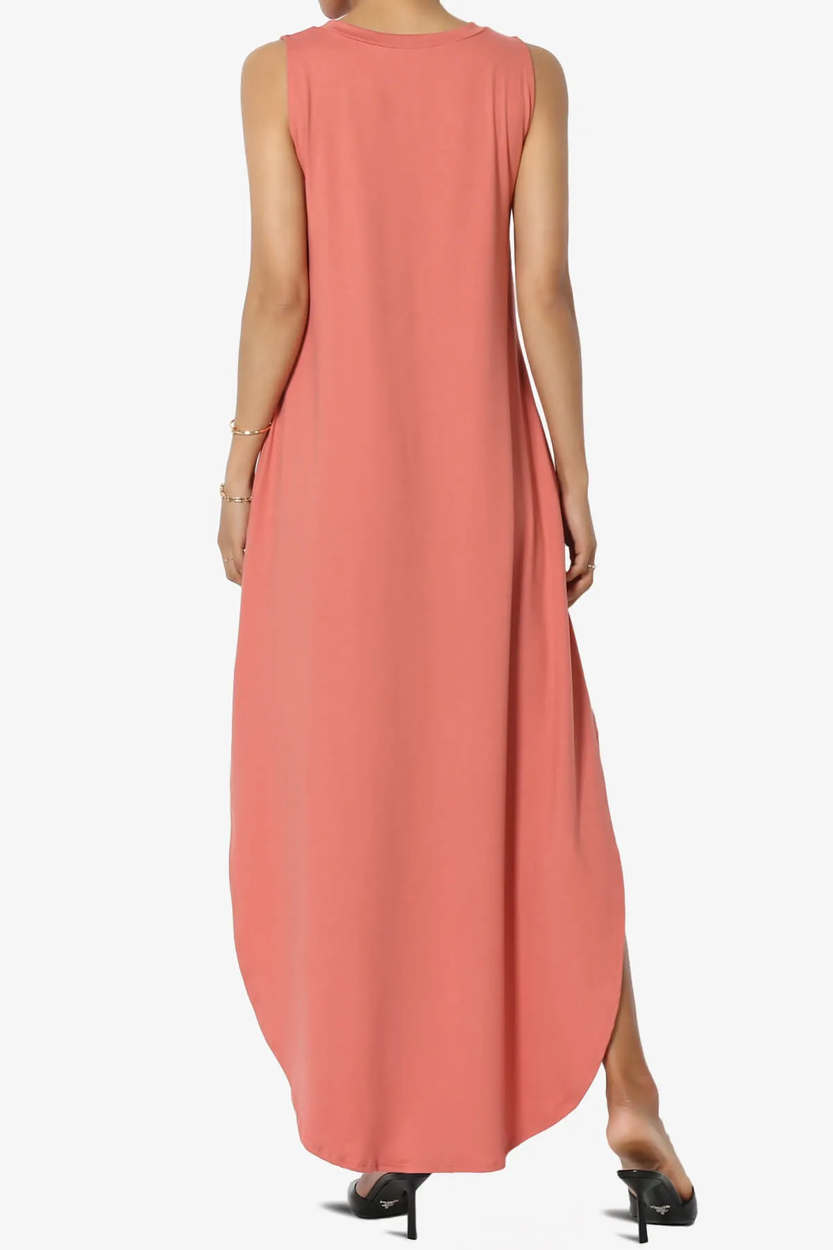 Rozlyn Sleeveless Slit Maxi Dress PLUS