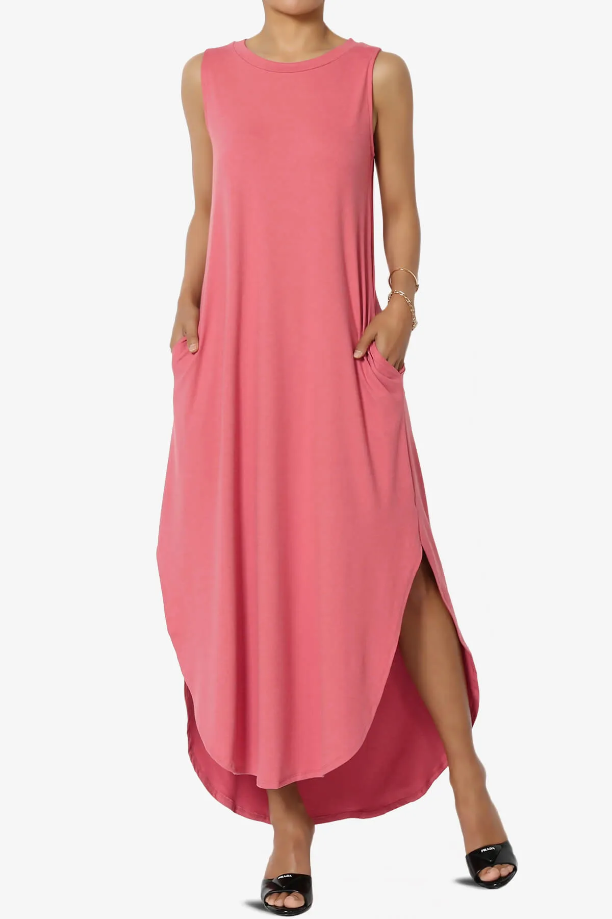 Rozlyn Sleeveless Slit Maxi Dress PLUS