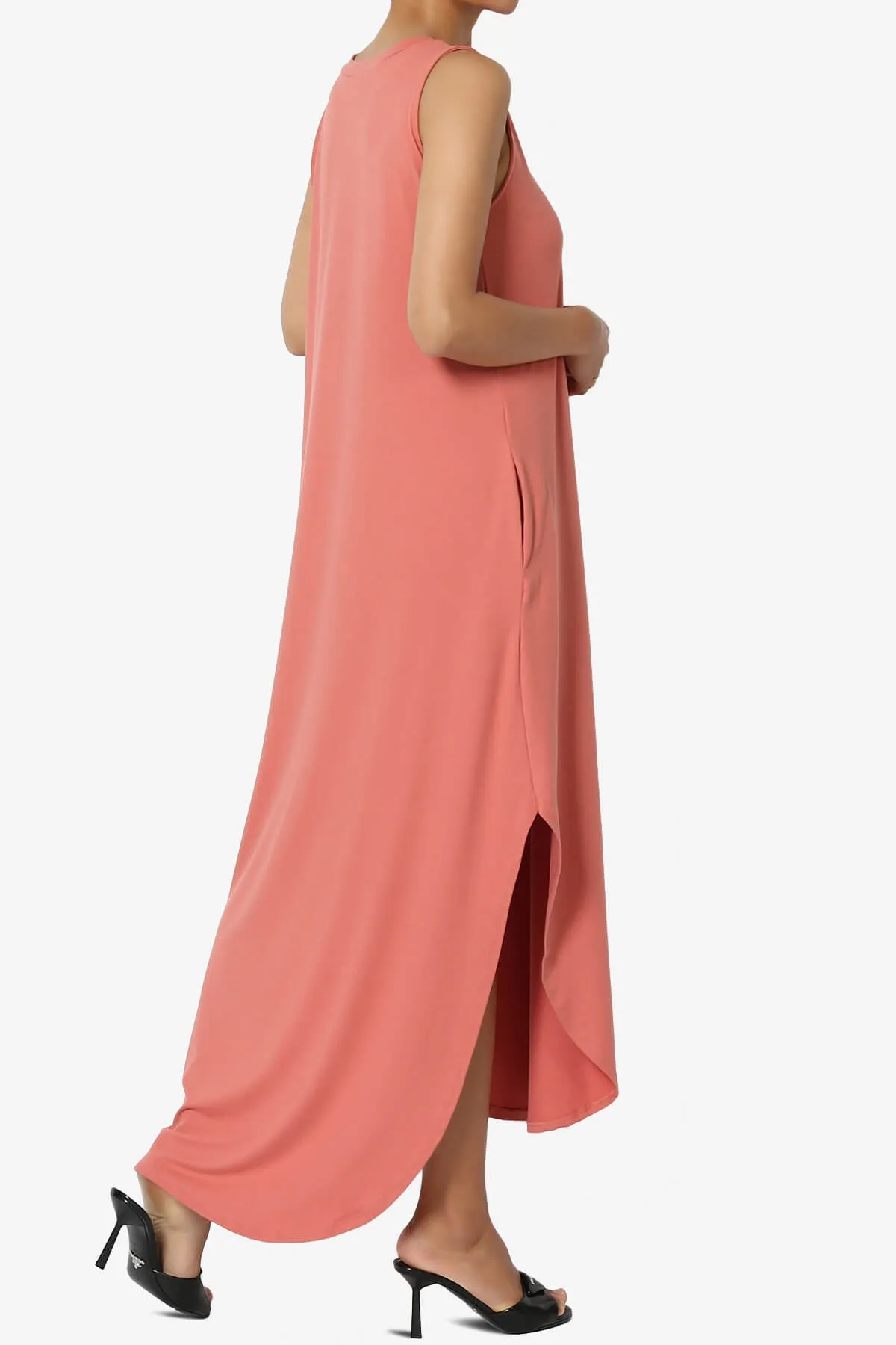 Rozlyn Sleeveless Slit Maxi Dress PLUS