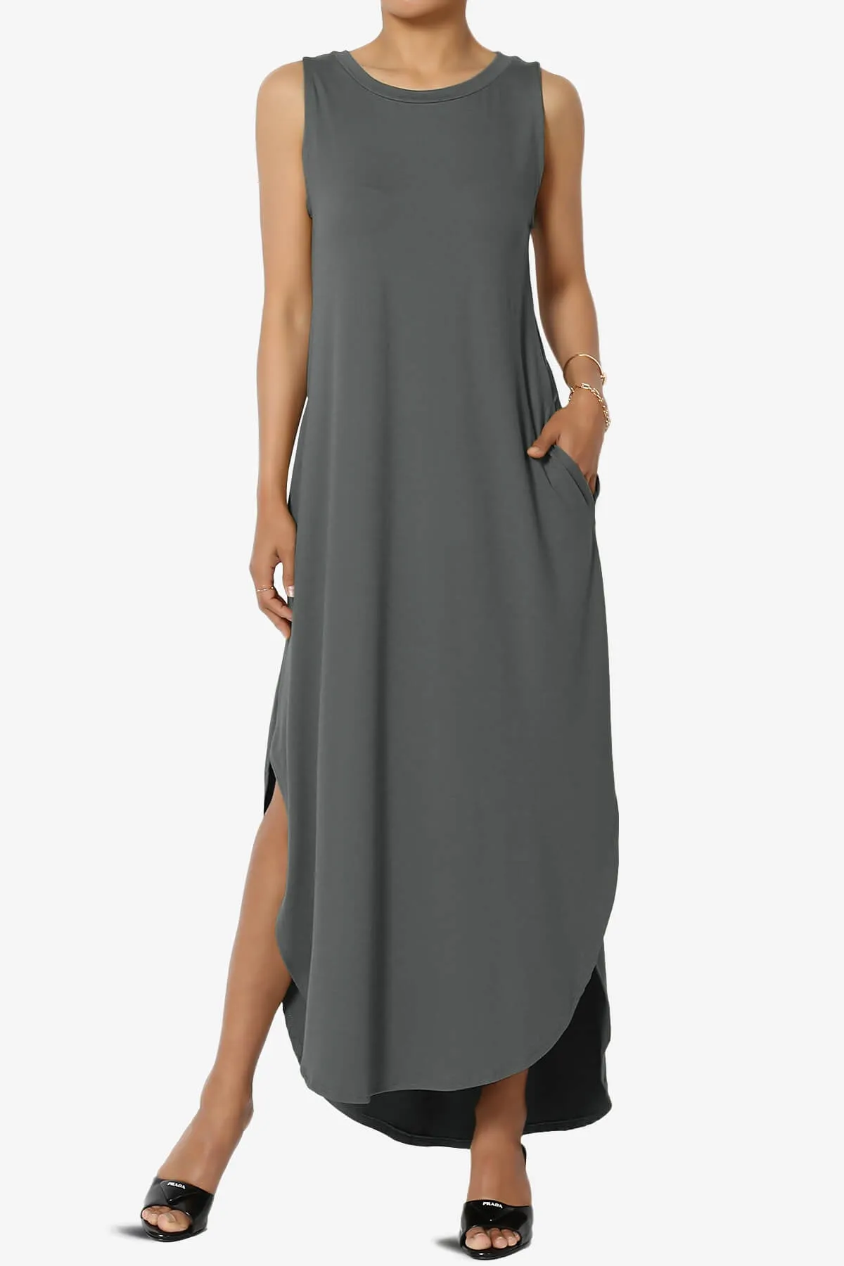 Rozlyn Sleeveless Slit Maxi Dress PLUS