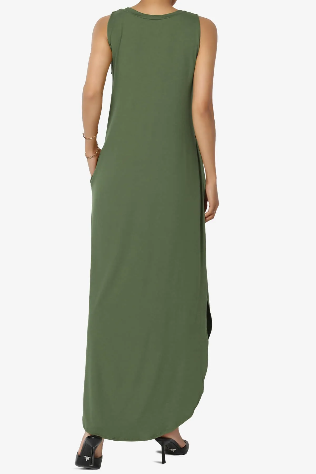 Rozlyn Sleeveless Slit Maxi Dress PLUS