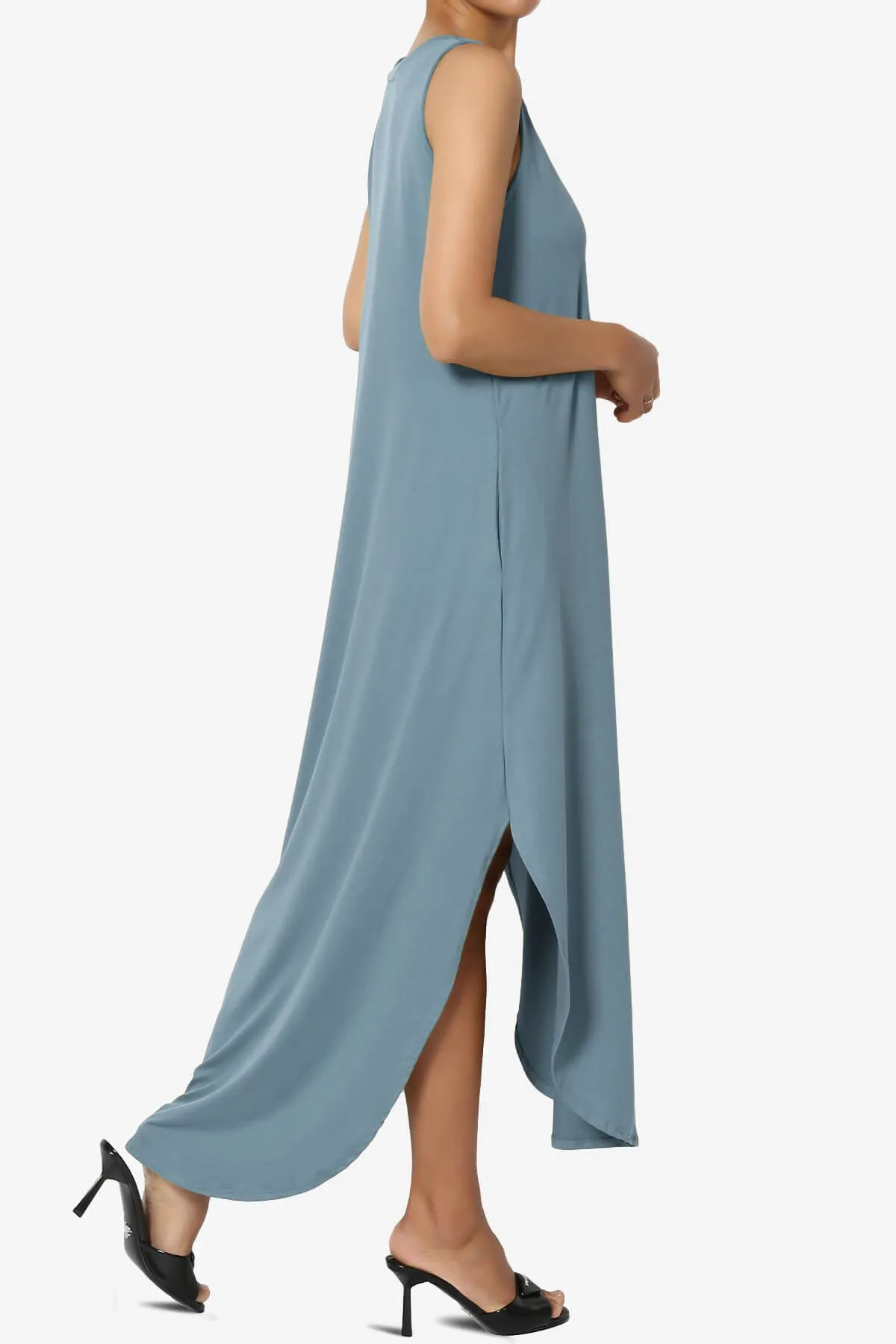 Rozlyn Sleeveless Slit Maxi Dress PLUS