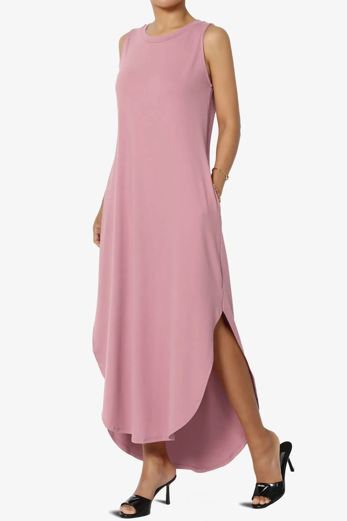 Rozlyn Sleeveless Slit Maxi Dress PLUS
