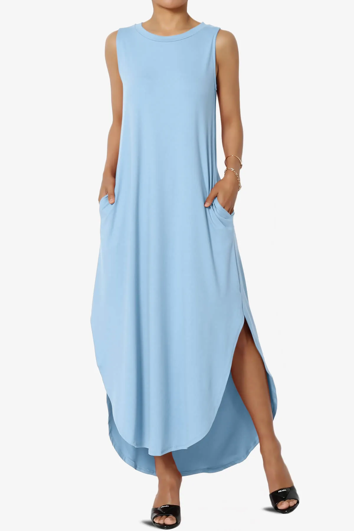 Rozlyn Sleeveless Slit Maxi Dress PLUS