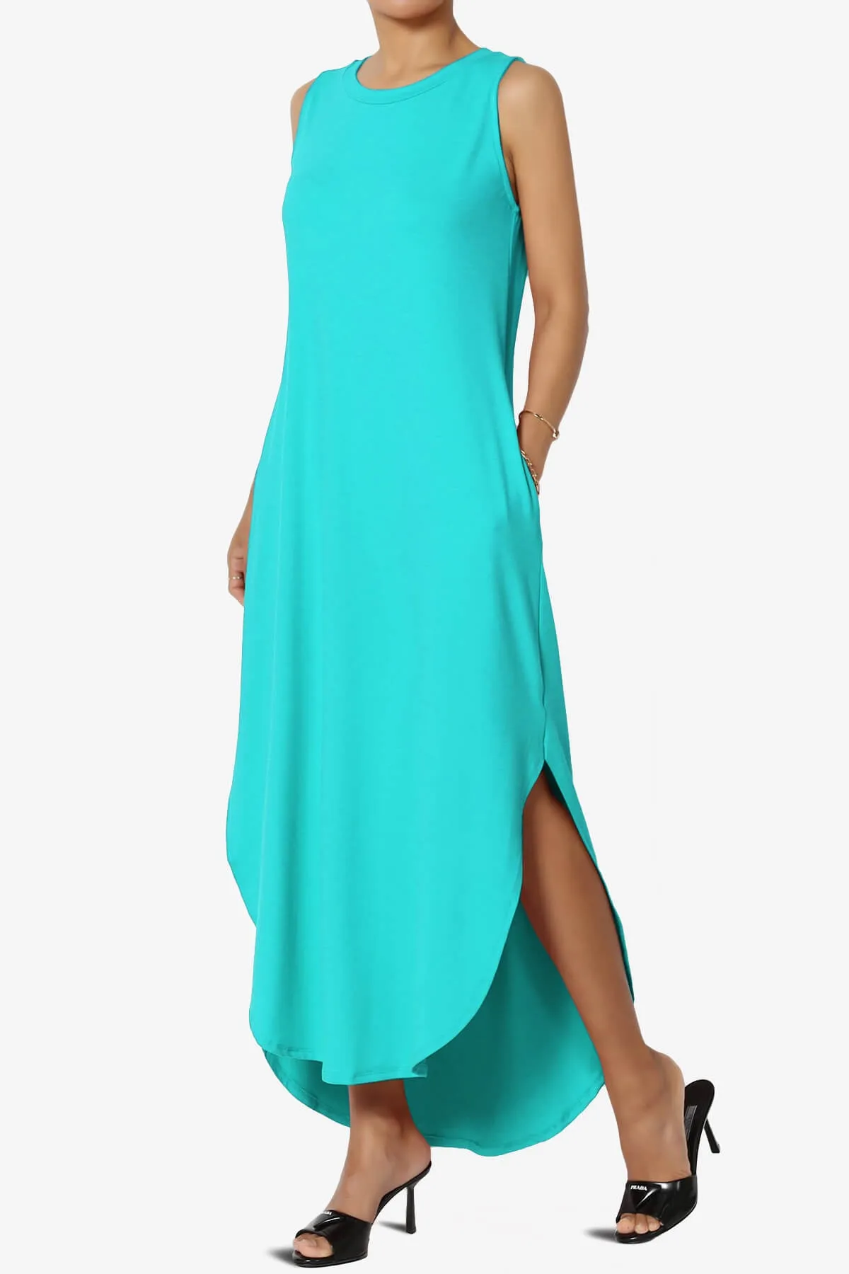 Rozlyn Sleeveless Slit Maxi Dress PLUS