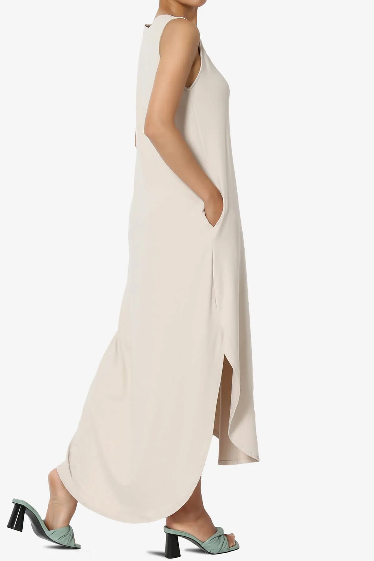 Rozlyn Sleeveless Slit Maxi Dress PLUS