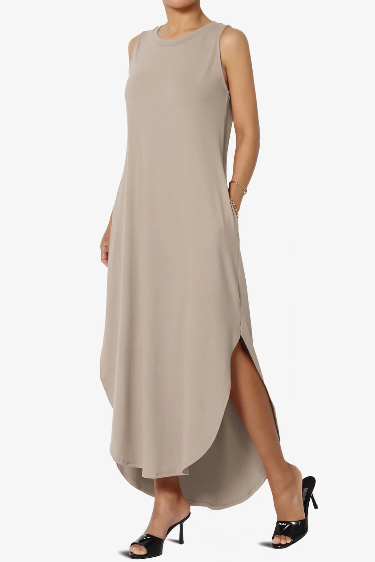 Rozlyn Sleeveless Slit Maxi Dress PLUS