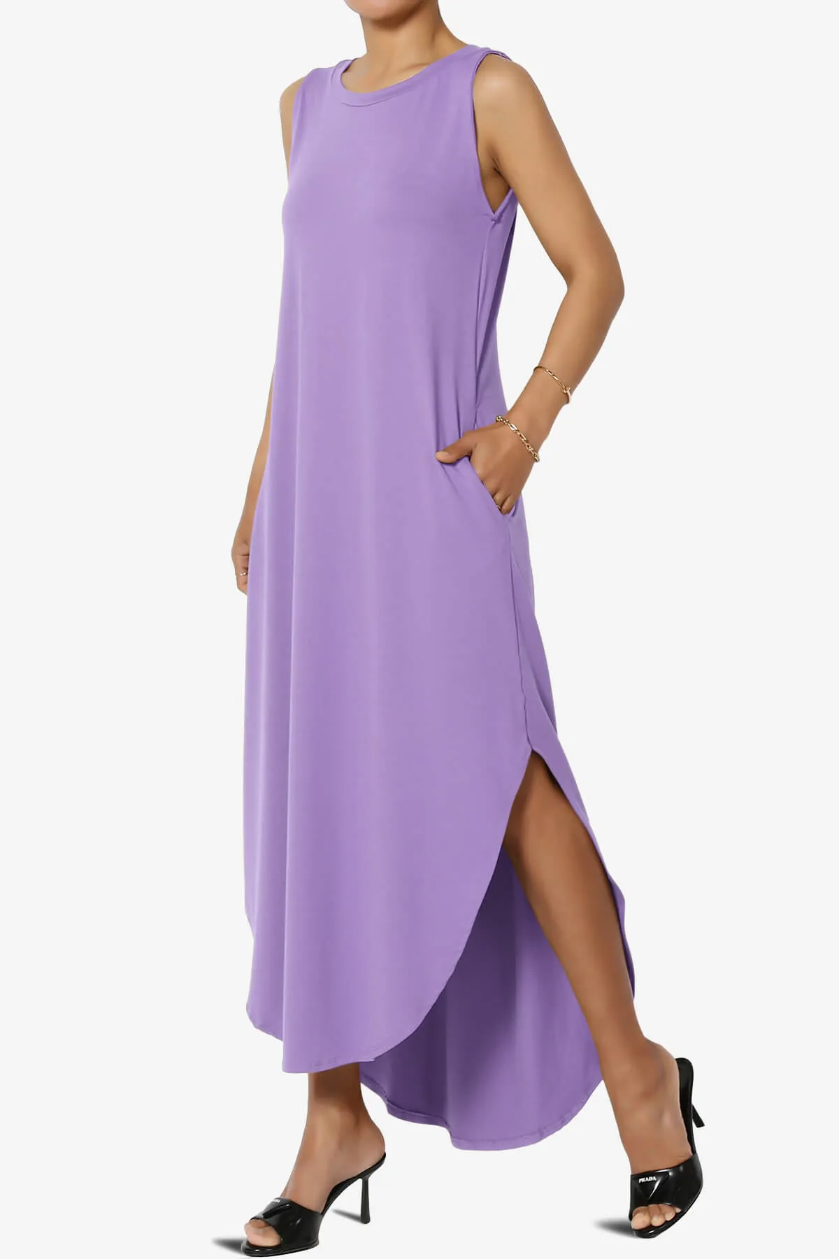 Rozlyn Sleeveless Slit Maxi Dress