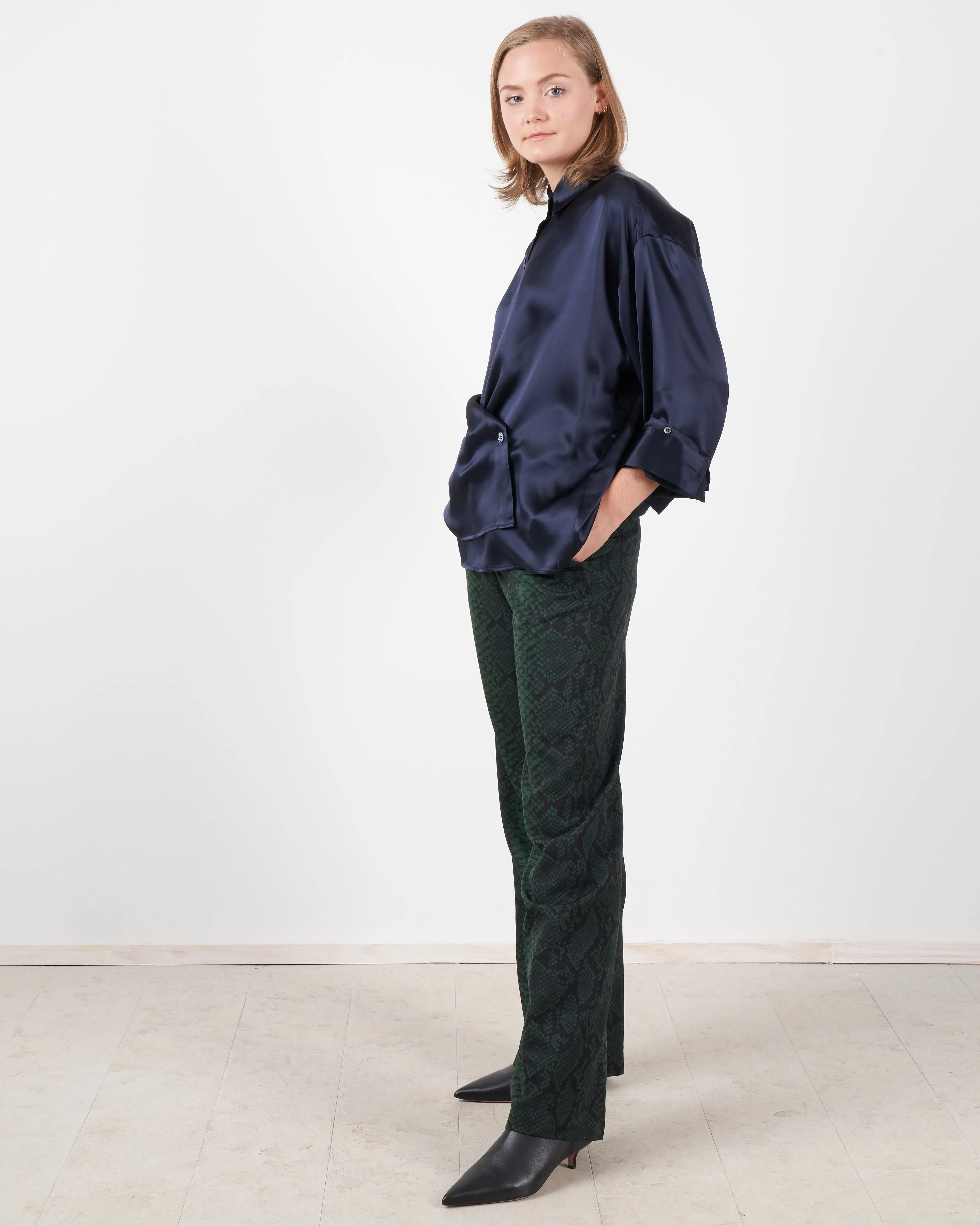 satin sheets shirt - navy