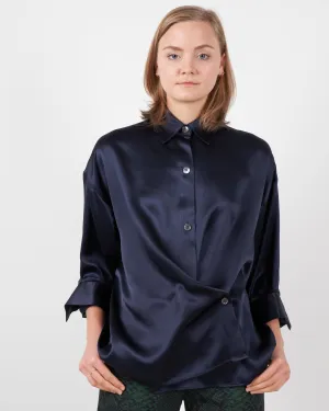 satin sheets shirt - navy