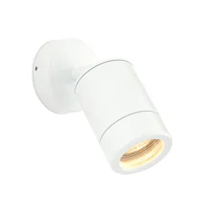 Saxby ST5010W Odyssey spot wall IP65 7W Gloss white paint & clear glass 7W LED GU10 (Required)