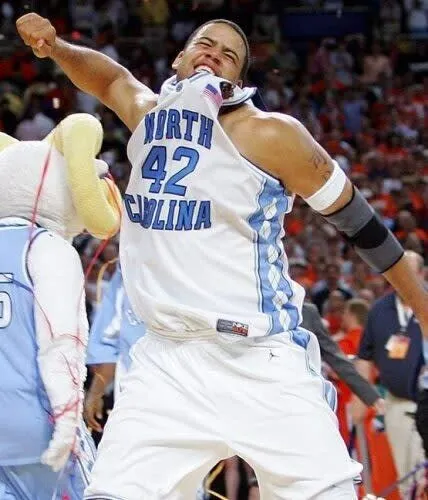 Sean May Signed North Carolina Tar Heels Jersey (Beckett) 2005 NCAA Champion