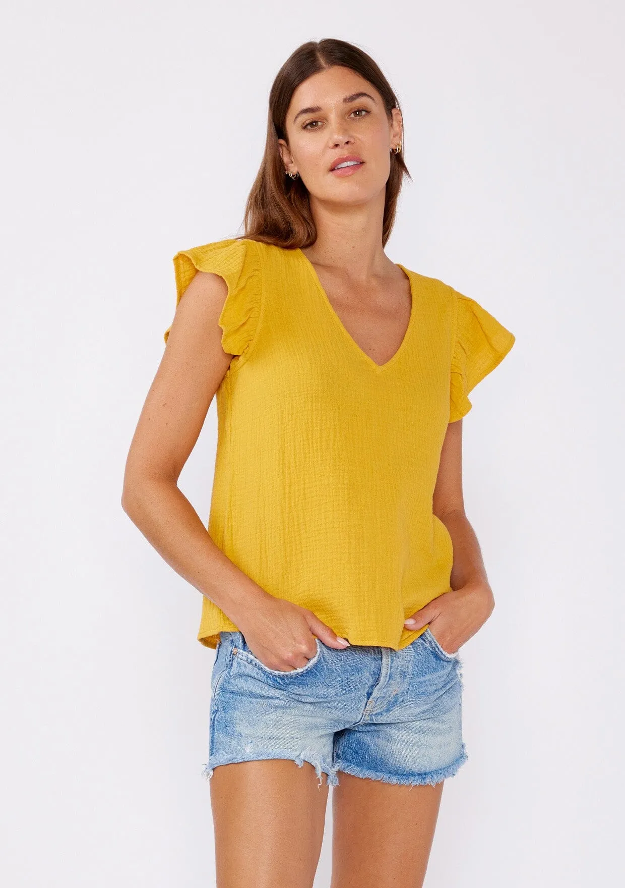 Simple Elegance Ruffle Sleeve Top