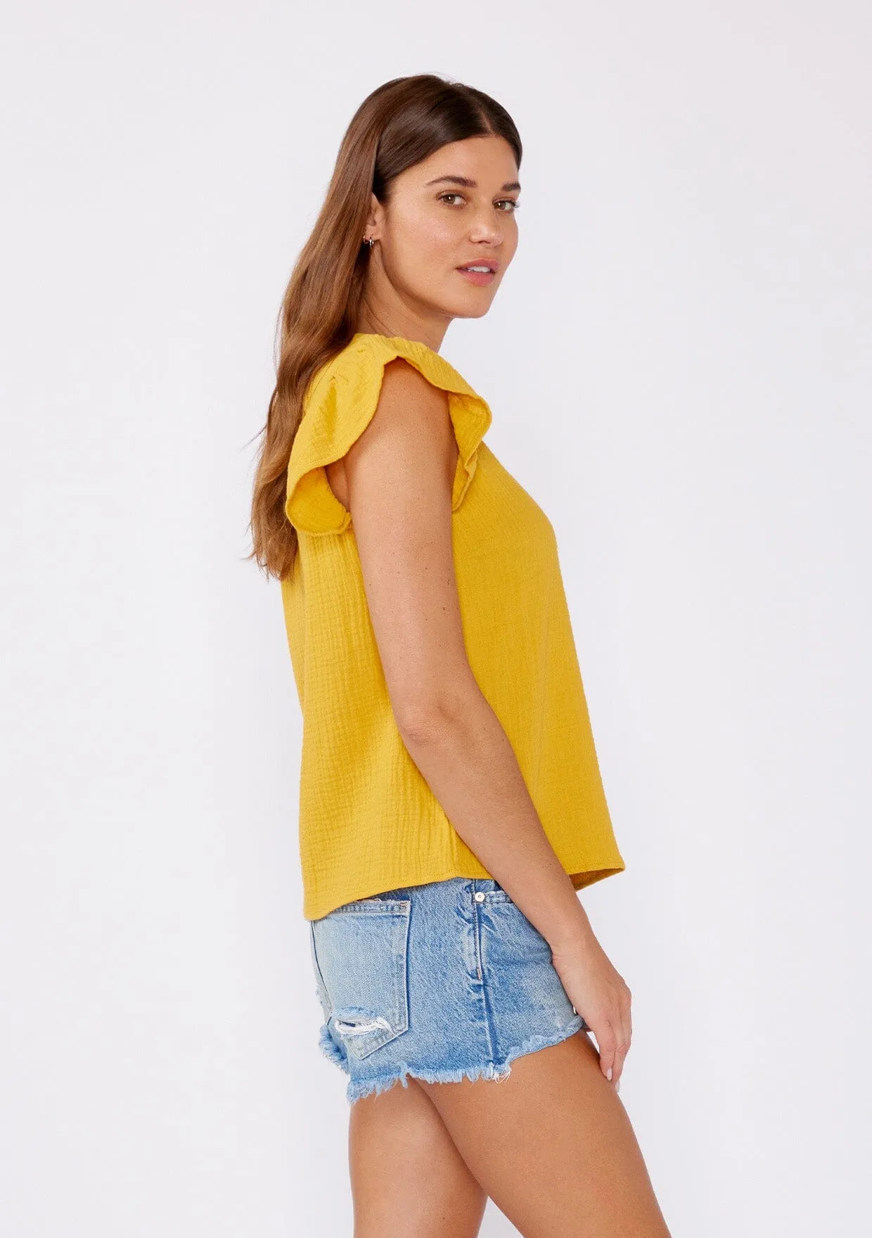 Simple Elegance Ruffle Sleeve Top