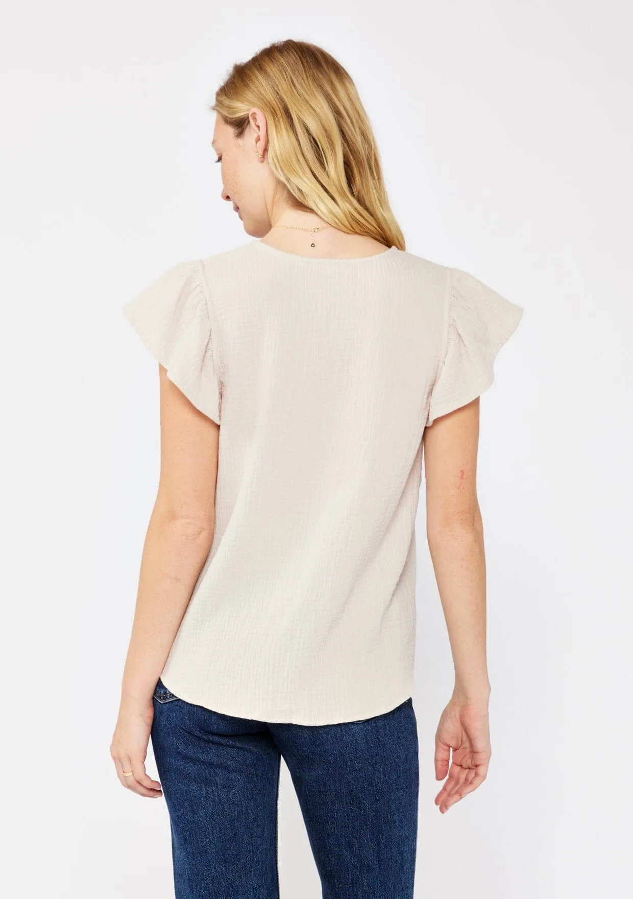 Simple Elegance Ruffle Sleeve Top