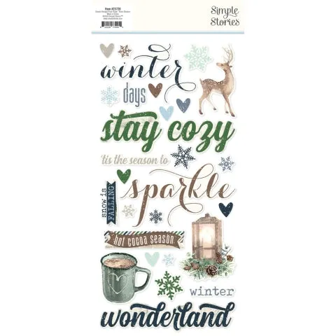 Simple Stories - Simple Vintage Fresh Snow - Foam Stickers