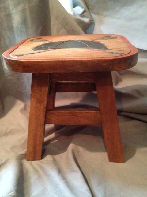 Stool Riding Helmet and Whips Wood