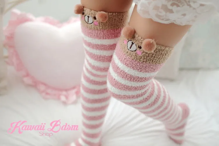Striped Bear Thigh Highs