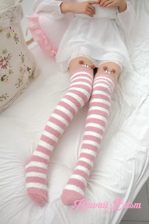 Striped Bear Thigh Highs