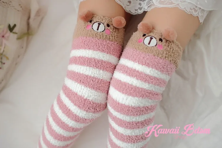 Striped Bear Thigh Highs