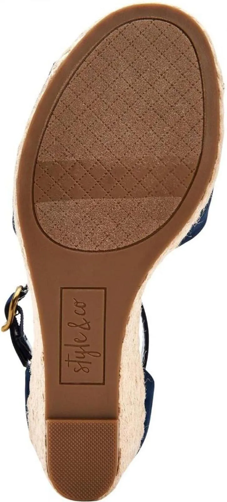 Style & Co. Womens Seleeney Faux Suede Wedge Sandals 10004896400 Navy Blue 12M