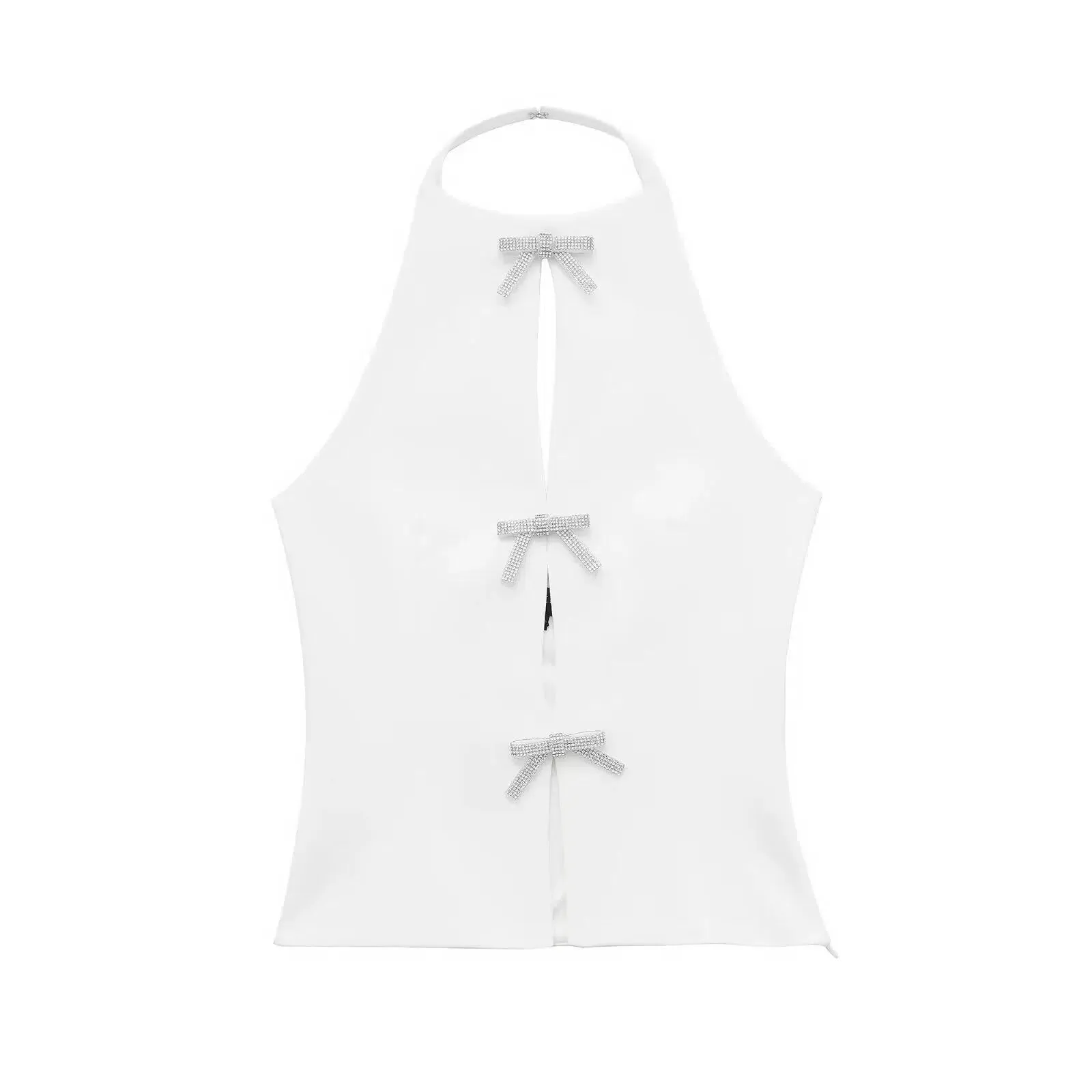 Stylish Sleeveless Bowknot Top Skirt Set