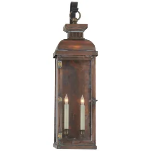 Suffork Tall Scroll Arm Lantern in Natural Copper
