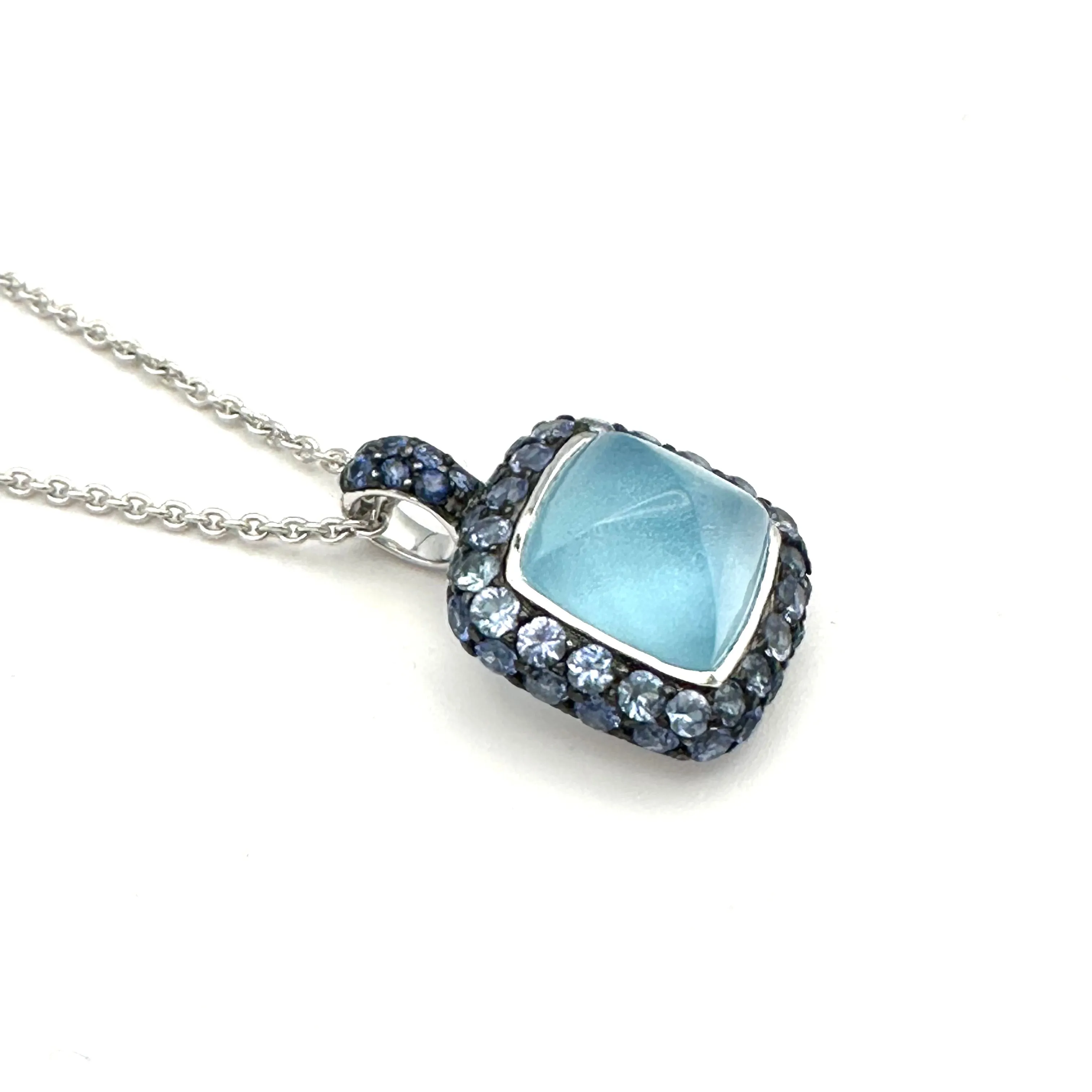 Topaz and Sapphire Pendant,  18k gold