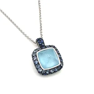 Topaz and Sapphire Pendant,  18k gold