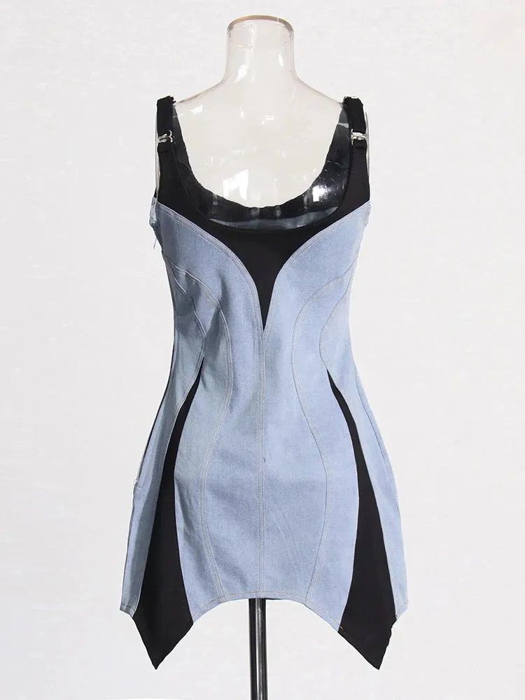 TWOTWINSTYLE Hit Color Slimming Sexy Dress