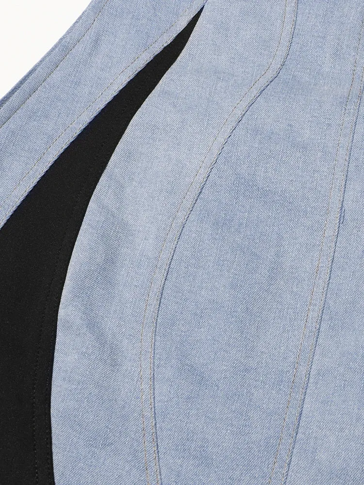 TWOTWINSTYLE Hit Color Slimming Sexy Dress