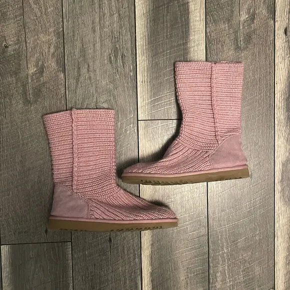 UGG Australia Crochet Knit Boots Orchid Pink