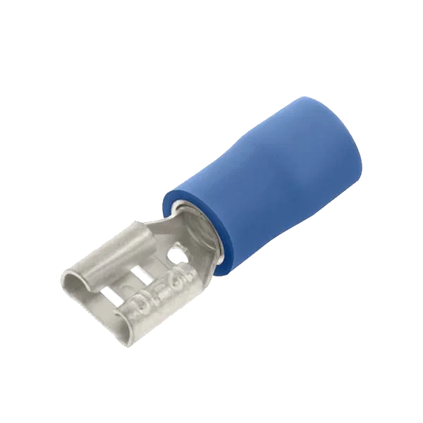 Unicrimp QBPO48F5 Blue Female Pushon  4.8mm & .5mm Tab (100 Pack)