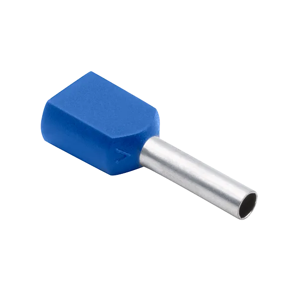 Unicrimp QDBFR075 Double Bootlace Ferrule 0.75mm Blue (100 Pack)