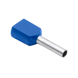 Unicrimp QDBFR075 Double Bootlace Ferrule 0.75mm Blue (100 Pack)