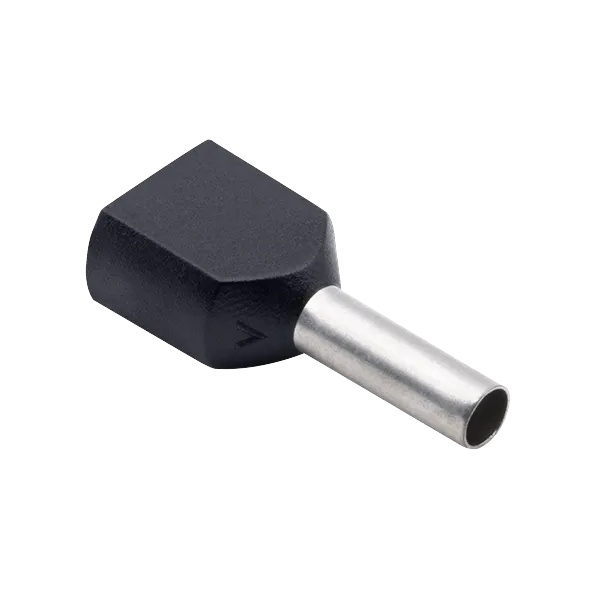 Unicrimp QDBFR15 Double Bootlace Ferrule 1.5mm Blackk (100 Pack)