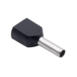 Unicrimp QDBFR15 Double Bootlace Ferrule 1.5mm Blackk (100 Pack)