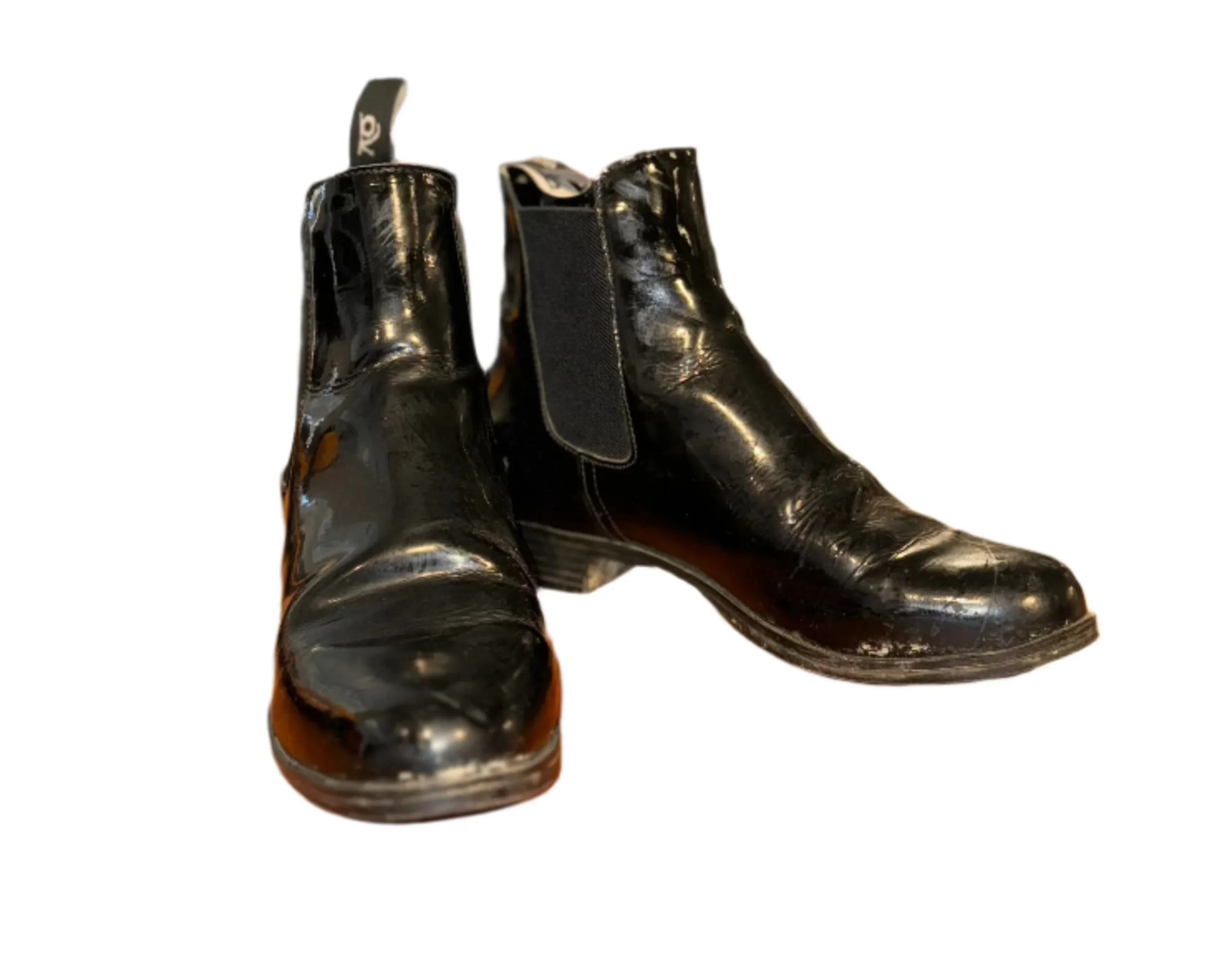 Used, Black Patent Boots, W:6.5