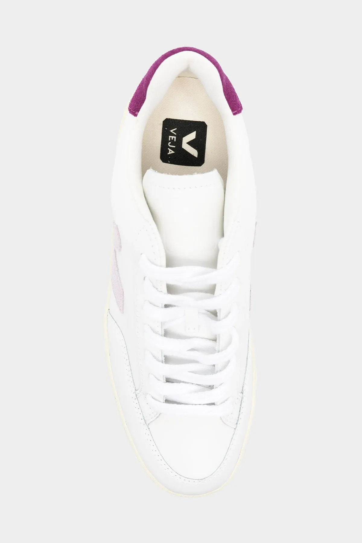 V-12 Leather Sneaker in White Parme Magenta