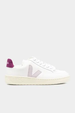 V-12 Leather Sneaker in White Parme Magenta