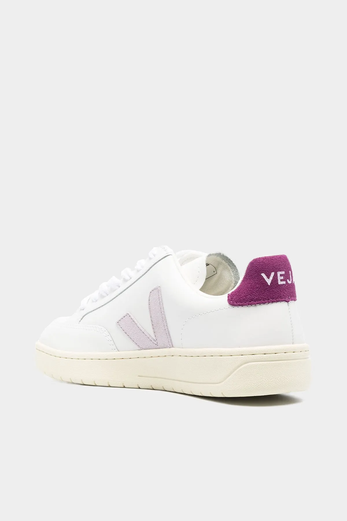 V-12 Leather Sneaker in White Parme Magenta