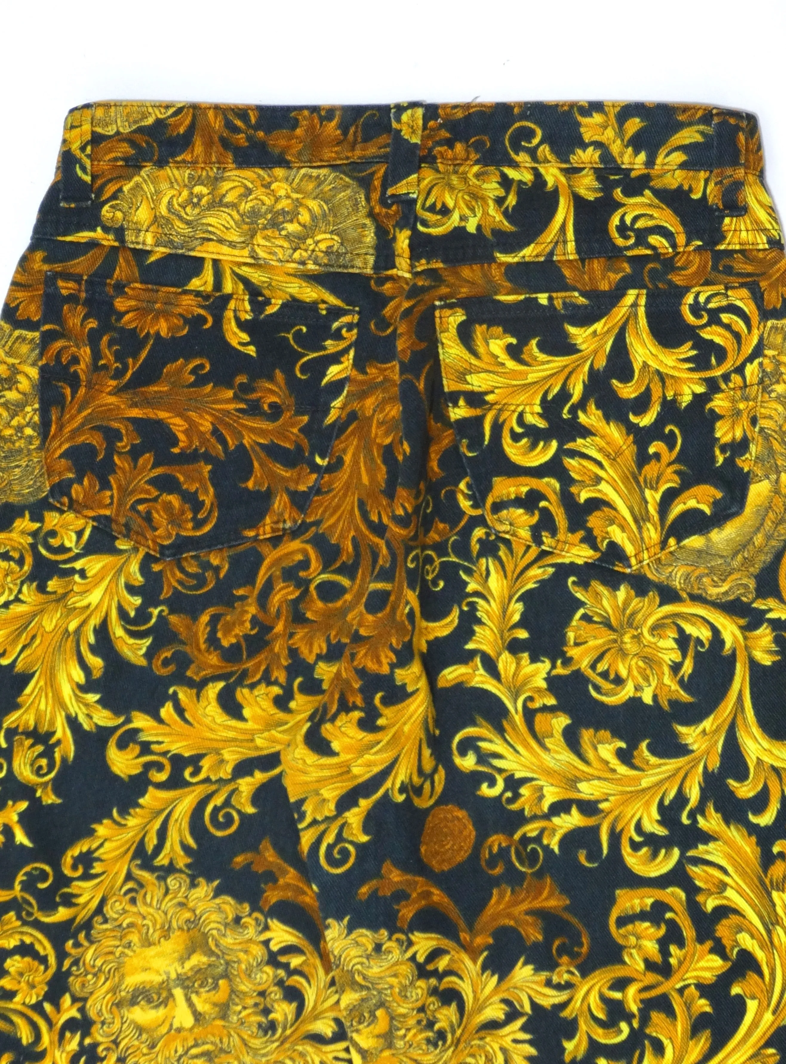 Versace Jeans Couture Baroque-Print Cropped Jeans