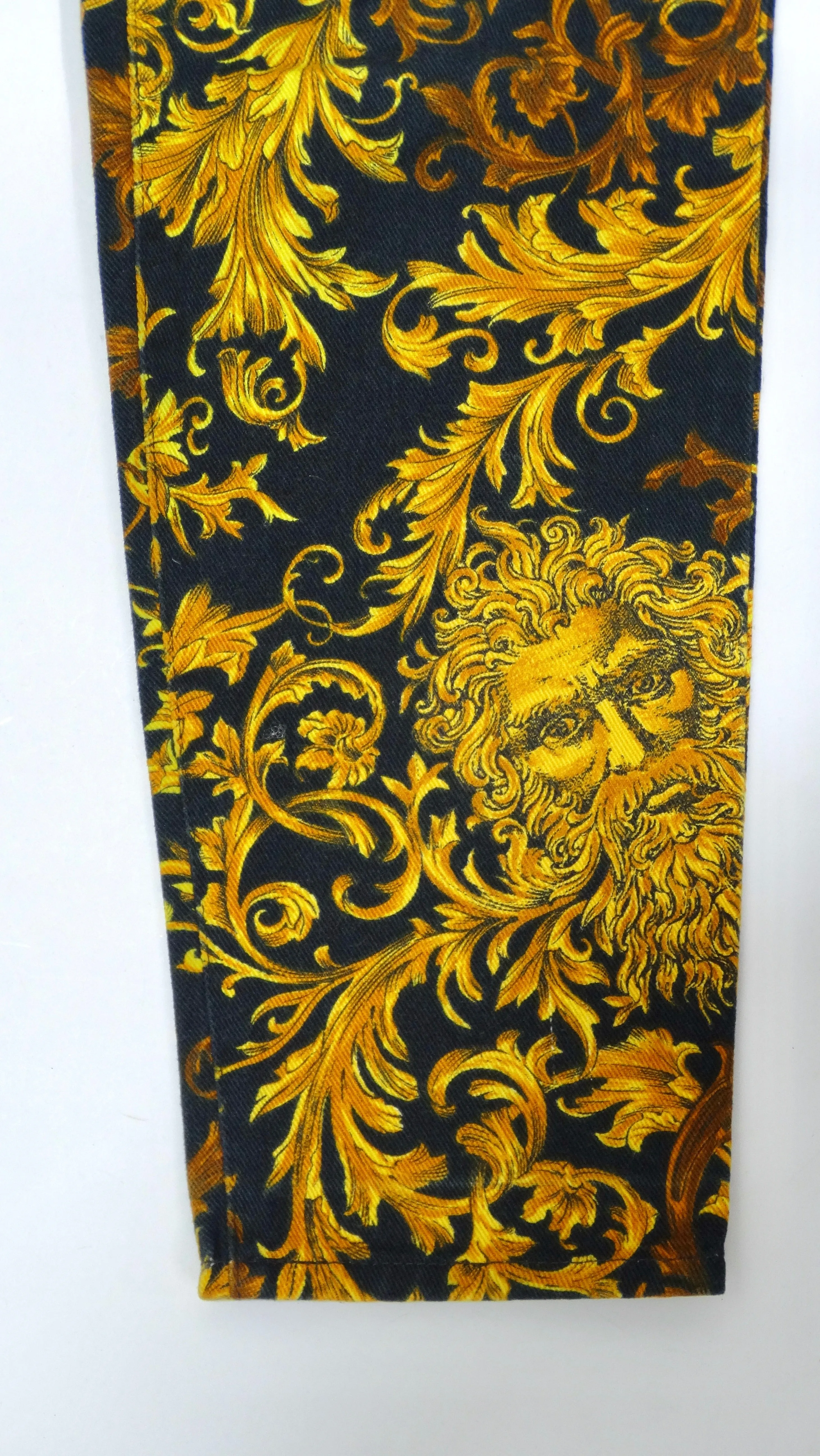 Versace Jeans Couture Baroque-Print Cropped Jeans
